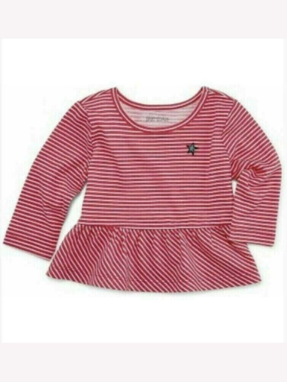 OKIE DOKIE Graphic Peplum Long Sleeve Tunic Top Shirt Baby Toddler Girl 18M NEW